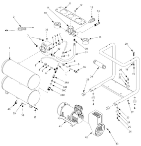Air-Compressor Parts Diagram and Parts List for EX2001  Campbell Hausfeld Compressor